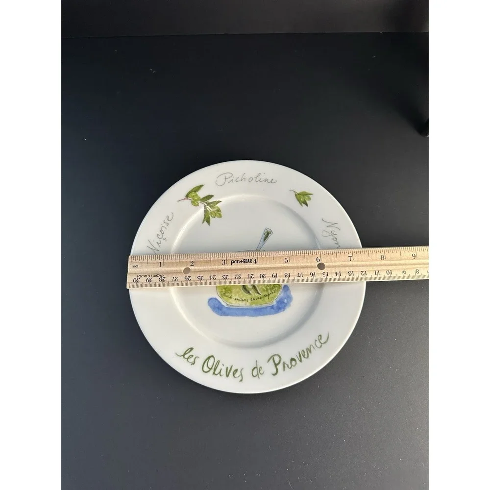 Crate & Barrel French Country Les Olives de Provence Salad Plates (2) 7.5